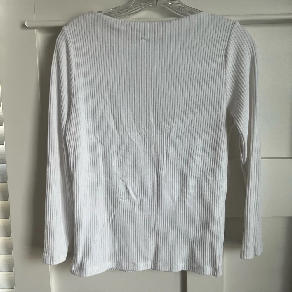 J. crew (S) White Ribbed Boatneck Top - Picture 5 of 5